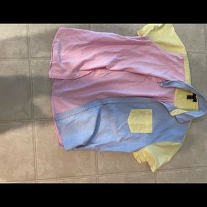 colorful button-down shirt